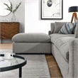 Modway Commix 5-Piece Upholstered Boucle Fabric Sectional Sofa in Light Gray