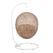 Modway Encase Outdoor Synthetic Rattan Swing Chair in Cappuccino/Beige