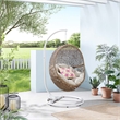 Modway Encase Outdoor Synthetic Rattan Swing Chair in Cappuccino/Beige