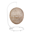 Modway Encase Outdoor Synthetic Rattan Swing Chair in Cappuccino/White