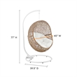 Modway Encase Outdoor Synthetic Rattan Swing Chair in Cappuccino/White