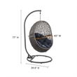 Modway Encase Outdoor Synthetic Rattan Swing Chair in Gray and Navy