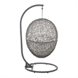 Modway Encase Outdoor Synthetic Rattan Swing Chair in Gray and White