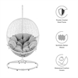 Modway Encase Outdoor Synthetic Rattan Swing Chair in White and Gray