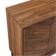 Modway Harper Chevron Wood Sideboard with Adjustable Shelves in Walnut