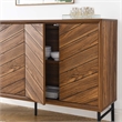 Modway Harper Chevron Wood Sideboard with Adjustable Shelves in Walnut