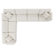 Modway Commix 6-Piece Upholstered Fabric & Wood Sectional Sofa in Ivory