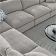 Modway Commix 6-Piece Upholstered Fabric & Wood Sectional Sofa in Light Gray