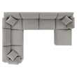 Modway Commix 7-Piece Upholstered Boucle Fabric Sectional Sofa in Light Gray