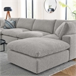 Modway Commix 7-Piece Upholstered Boucle Fabric Sectional Sofa in Light Gray