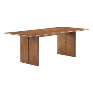 Modway Amistad 86&quot Rectangular Modern Wood Dining Table in Walnut