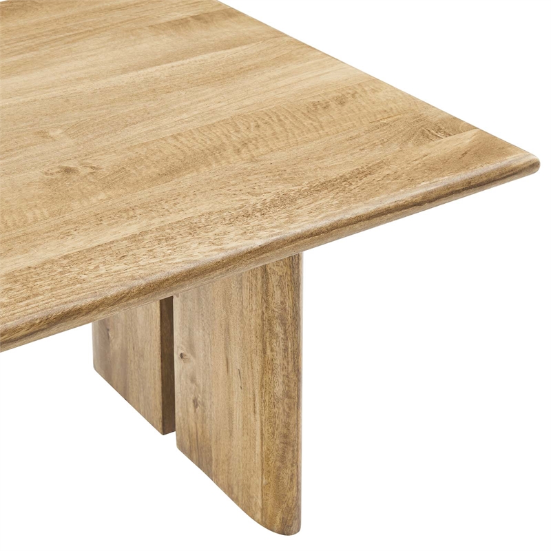 Modway Amistad Modern Wood Coffee Table with Adjustable Foot Pads in Oak