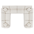Modway Commix 8-Piece Upholstered Boucle Fabric Sectional Sofa in Ivory