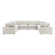 Modway Commix 8-Piece Upholstered Boucle Fabric Sectional Sofa in Ivory