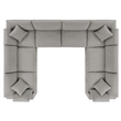 Modway Commix 8-Piece Upholstered Boucle Fabric Sectional Sofa in Light Gray