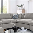 Modway Commix 8-Piece Upholstered Boucle Fabric Sectional Sofa in Light Gray