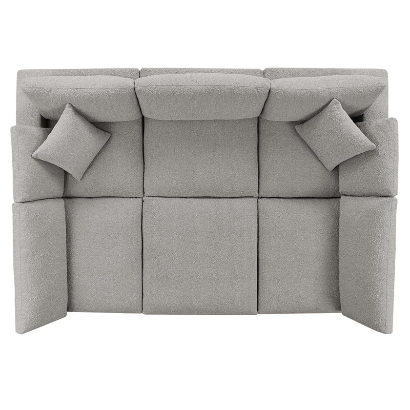 Modway Commix 6-Piece Upholstered Wood & Fabric Sectional Sofa in Light Gray