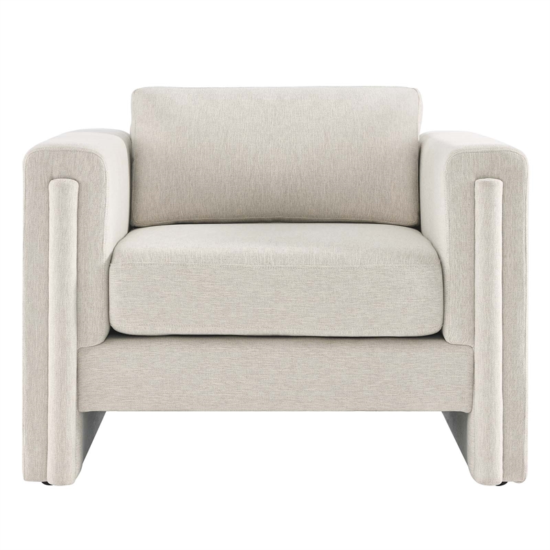 Modway Visible Upholstered Modern Polyester Fabric Armchair in Ivory
