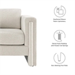 Modway Visible Upholstered Modern Polyester Fabric Armchair in Ivory