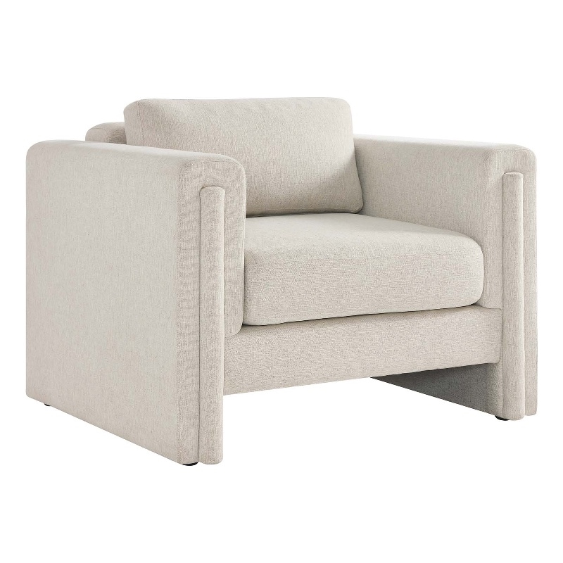 Modway Visible Upholstered Modern Polyester Fabric Armchair in Ivory