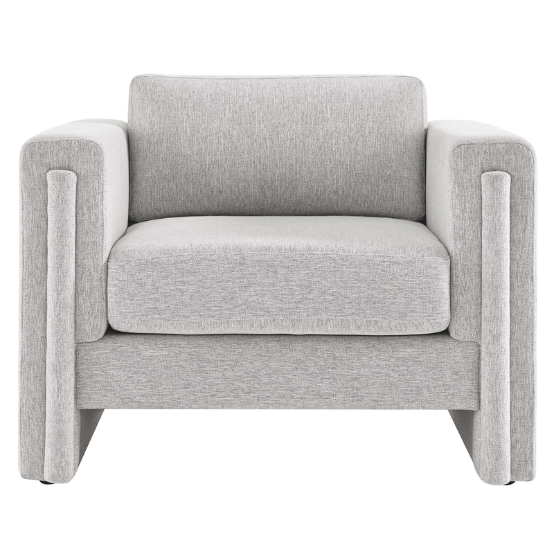 Modway Visible Upholstered Modern Polyester Fabric Armchair in Light Gray