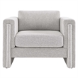 Modway Visible Upholstered Modern Polyester Fabric Armchair in Light Gray
