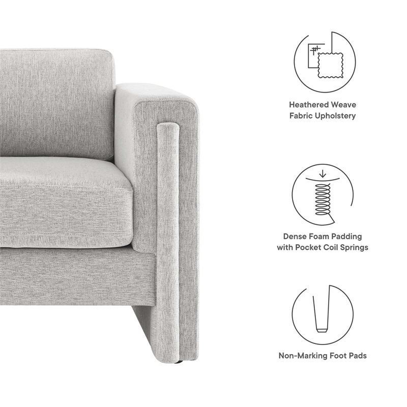 Modway Visible Upholstered Modern Polyester Fabric Armchair in Light Gray