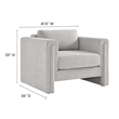 Modway Visible Upholstered Modern Polyester Fabric Armchair in Light Gray