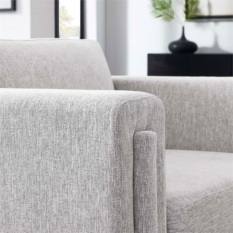 Modway Visible Upholstered Modern Polyester Fabric Armchair in Light Gray