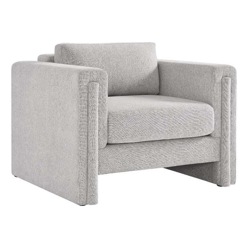 Modway Visible Upholstered Modern Polyester Fabric Armchair in Light Gray