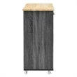 Modway Wood Culinary Kitchen Cart with Towel Bar in Charcoal/Natural