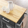 Modway Wood Culinary Kitchen Cart with Towel Bar in Charcoal/Natural