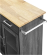 Modway Wood Culinary Kitchen Cart with Towel Bar in Charcoal/Natural