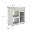 Modway Wood Culinary Kitchen Cart with Towel Bar in Light Gray/Natural