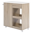 Modway Wood Culinary Kitchen Cart with Towel Bar in Oak/White