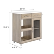 Modway Wood Culinary Kitchen Cart with Towel Bar in Oak/White