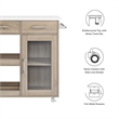 Modway Wood Culinary Kitchen Cart with Towel Bar in Oak/White