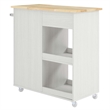 Modway Wood Culinary Kitchen Cart with Full-Glide Drawers in White/Natural