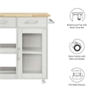 Modway Wood Culinary Kitchen Cart with Full-Glide Drawers in White/Natural