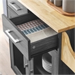 Modway Wood Cuisine Kitchen Cart with Full-Glide Drawers in Charcoal/Natural