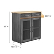 Modway Wood Cuisine Kitchen Cart with Full-Glide Drawers in Charcoal/Natural