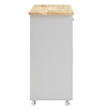 Modway Wood Cuisine Kitchen Cart with Full-Glide Drawers in Light Gray/Natural