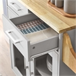 Modway Wood Cuisine Kitchen Cart with Full-Glide Drawers in Light Gray/Natural