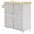 Modway Wood Cuisine Kitchen Cart with Full-Glide Drawers in Light Gray/Natural
