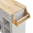 Modway Wood Cuisine Kitchen Cart with Full-Glide Drawers in Light Gray/Natural