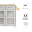 Modway Wood Cuisine Kitchen Cart with Full-Glide Drawers in Light Gray/Natural