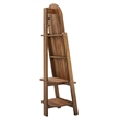 Modway Ascend Modern Wood Standing Mirror with Open Shelves in Walnut