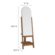 Modway Ascend Modern Wood Standing Mirror with Open Shelves in Walnut