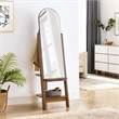Modway Ascend Modern Wood Standing Mirror with Open Shelves in Walnut