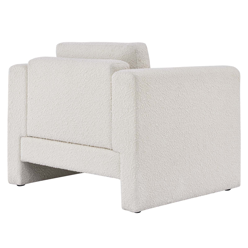 Modway Visible Upholstered Modern Boucle Fabric Armchair in Ivory